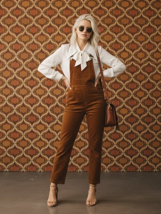 Modcloth Pants - NWT MODCLOTH Fall Potluck Cognac Corduroy Bib Overalls Straight Leg Medium New